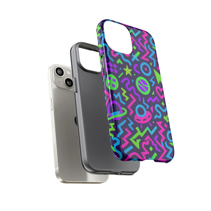 Vibrant Y2K Abstract Protective Phone Case with 3D Wrap Design for Bold Aesthetic Compatible with iPhone 13, 14, 15 & 16 – all models including Pro, Pro Max & Plus