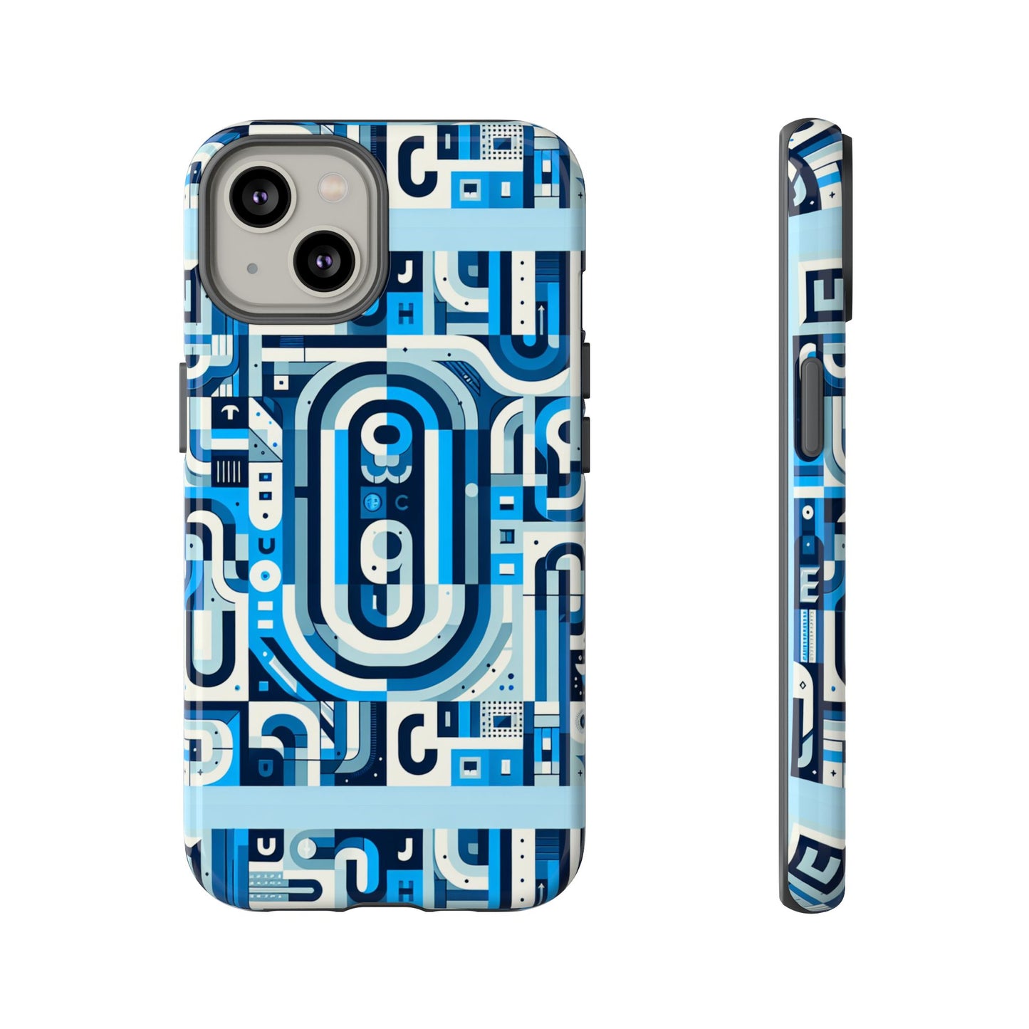 blue alphabet u letter phone case with 3d wrap uv protected shock absorption for kids and teenagers