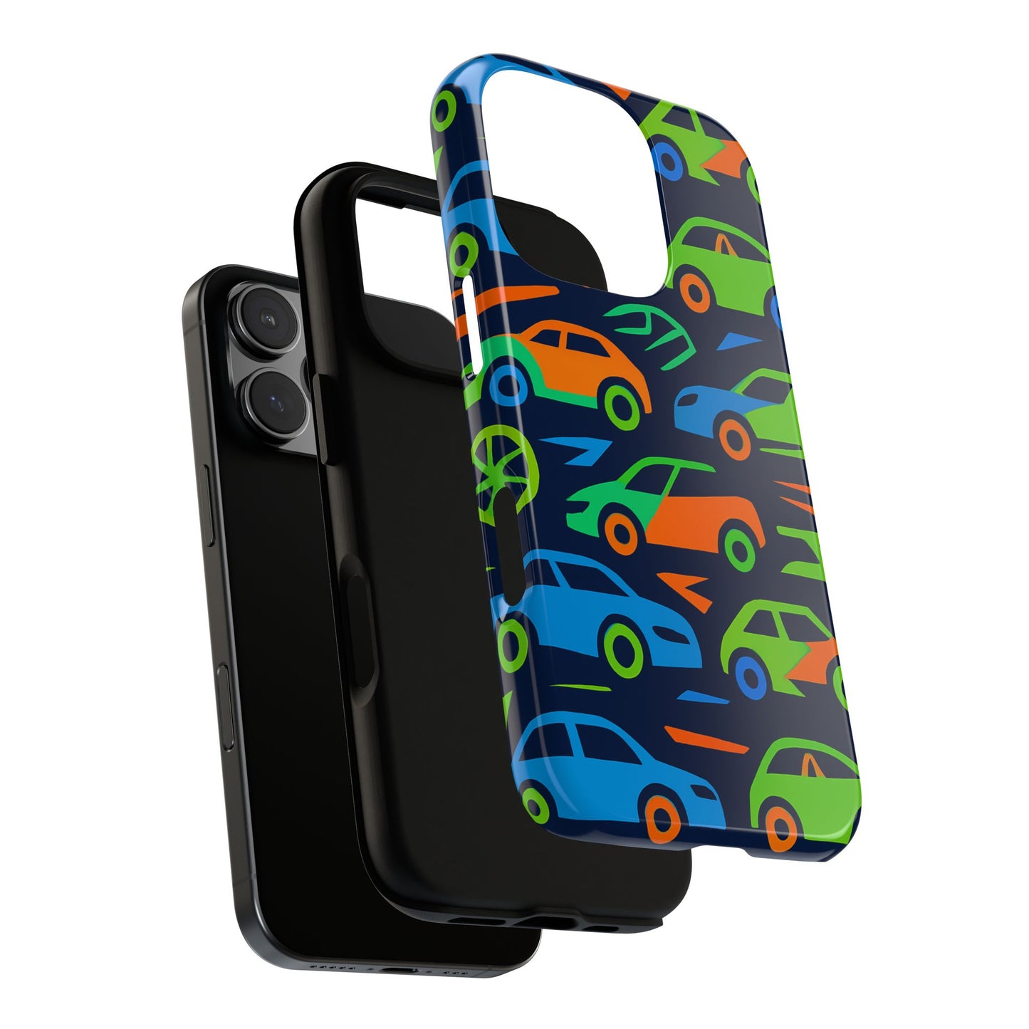 vibrant 3d car pattern protective phone case for expressive individuals stylish accessory compatible with iphone 13, 14, 15 & 16 – all models including pro, pro max & plus