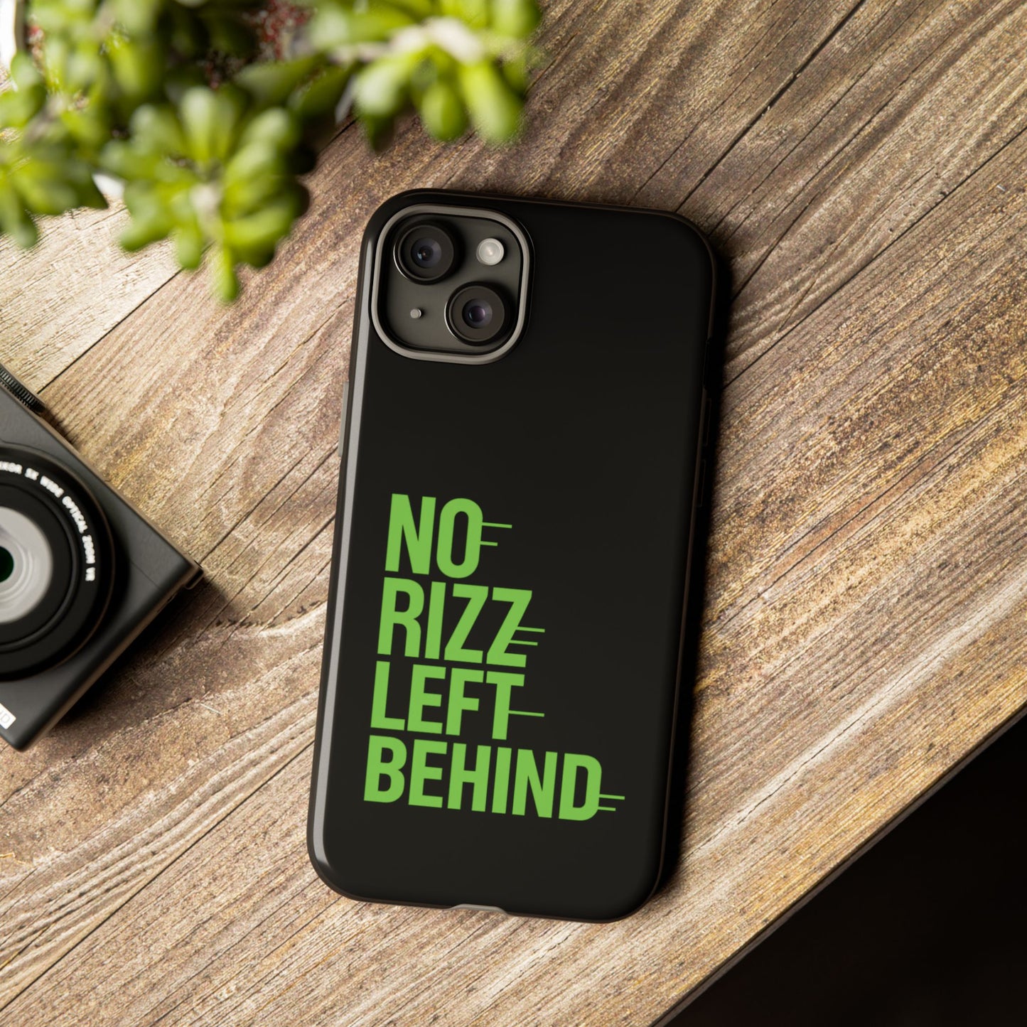tough phone case - no rizz left behind, durable protection, shock absorbent, stylish design, perfect gift for adults, supports wireless charging, uv protected, lightweight accessory
