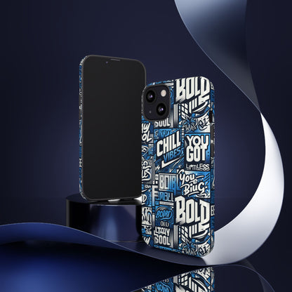 Vibrant 3D Typography Phone Case in Blue – Stylish Protection for Trendy Individuals – Compatible with iPhone 13, 14, 15 & 16 – all models including Pro, Pro Max & Plus