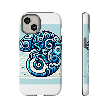 Vibrant 3D Wrap Protective Phone Case with Playful Chameleon Design in Blue – Unique Accessory for Self-Expression Compatible with iPhone 13, 14, 15 & 16 – all models including Pro, Pro Max & Plus