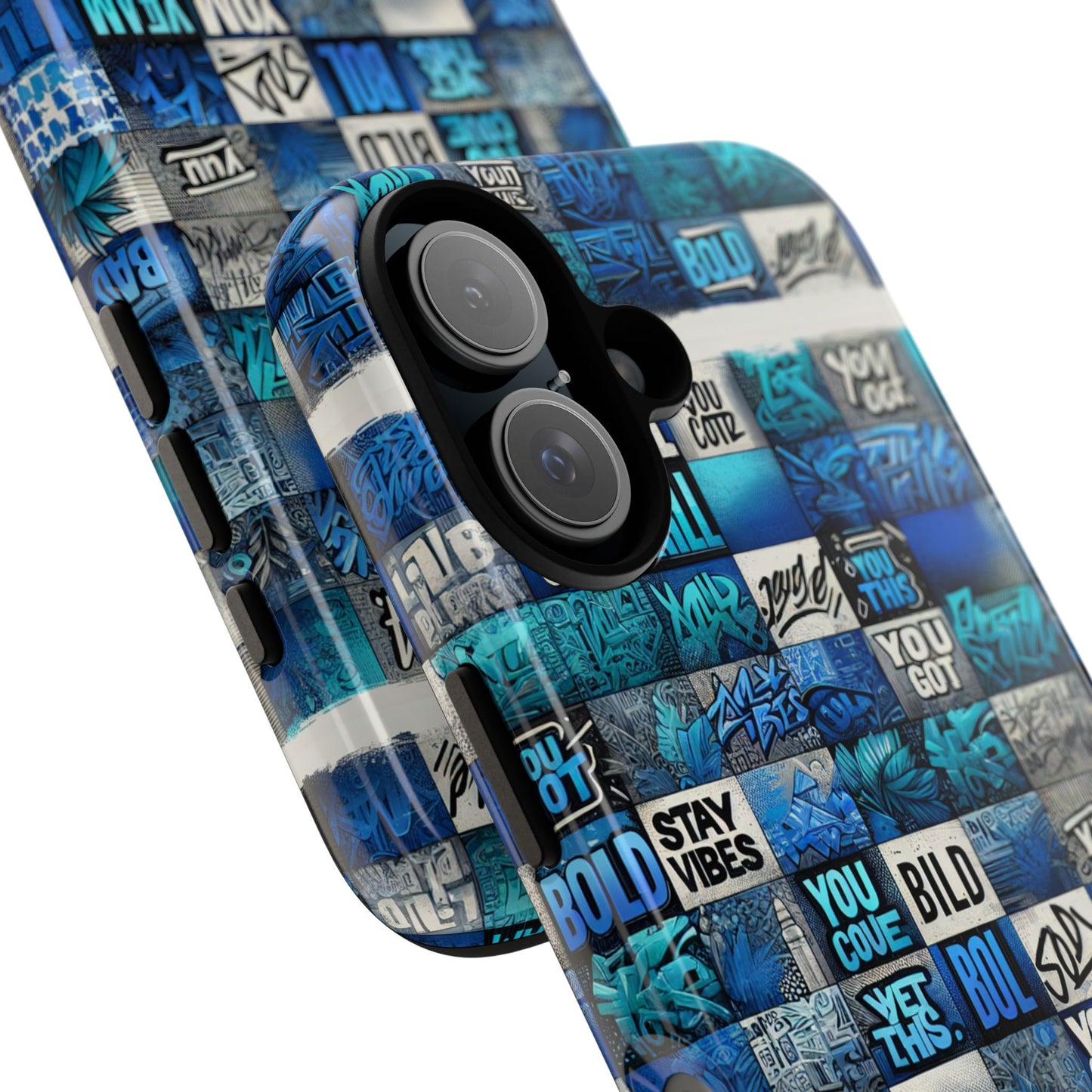 vibrant 3d graphic protective phone case with blue design – playful accessory for stylish protection compatible with iphone 13, 14, 15 & 16 – all models including pro, pro max & plus