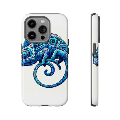 Vibrant 3D Wrap Protective Phone Case with Blue Chameleon Design, Creative Accessory for Unique Style, Compatible with iPhone 13, 14, 15 & 16 – all models including Pro, Pro Max & Plus