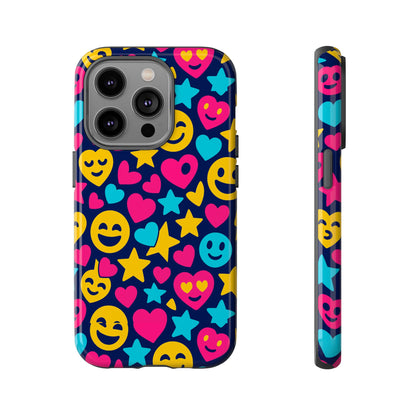 Vibrant Emoji Protective Phone Case with 3D Wrap Design for Fun Style and Robust Protection Compatible with iPhone 13, 14, 15 & 16 – All Models Including Pro, Pro Max & Plus