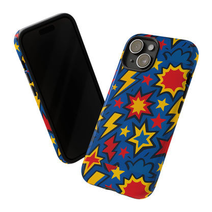 Vibrant 3D Superhero Design Protective Phone Case for Fun Retro Style and Unique Expression Compatible with iPhone 13, 14, 15 & 16 – All Models Including Pro, Pro Max & Plus