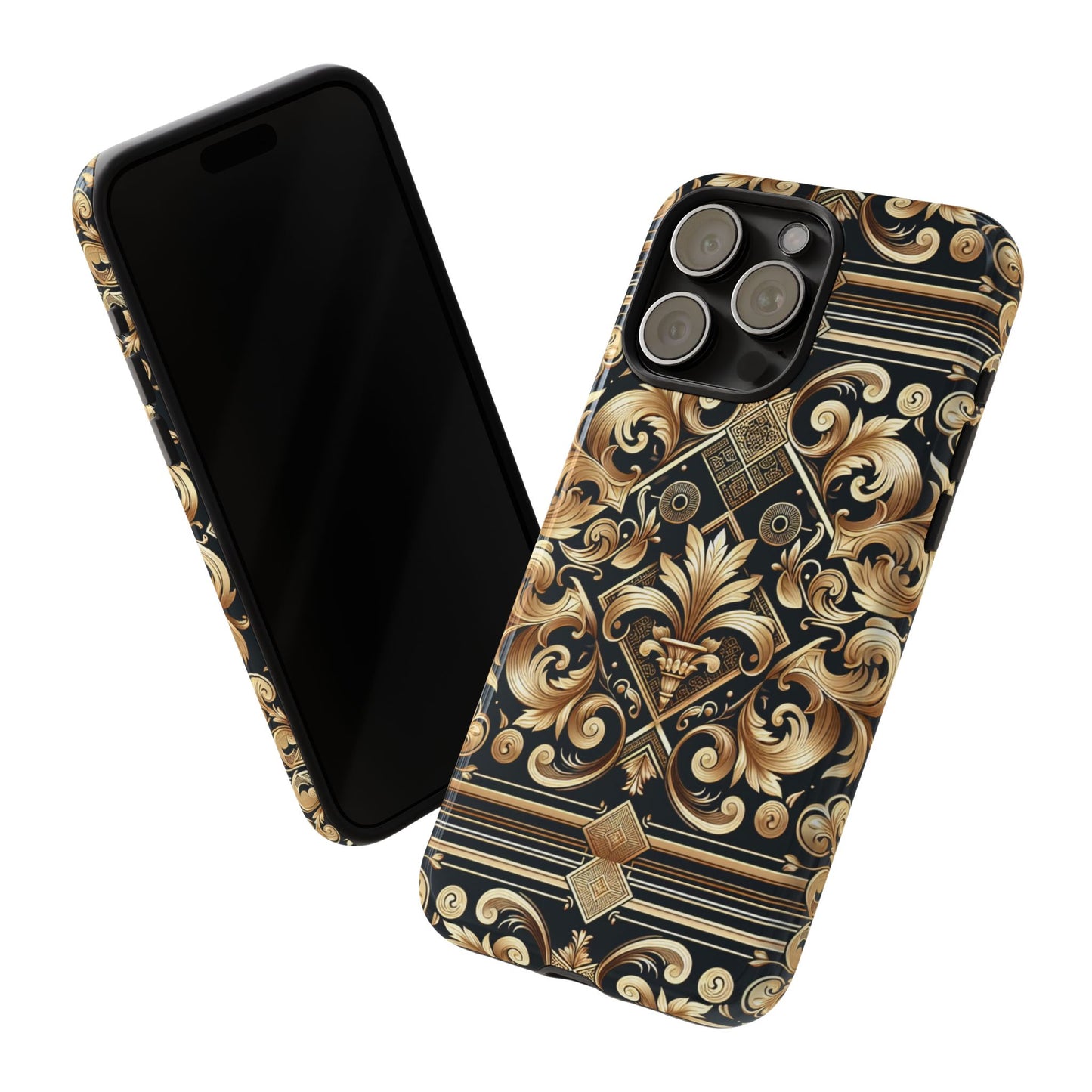 pattern image 2 phone case with 3d wrap design for stylish protection and luxurious baroque finish compatible with iphone 13, 14, 15 & 16 – all models including pro, pro max & plus