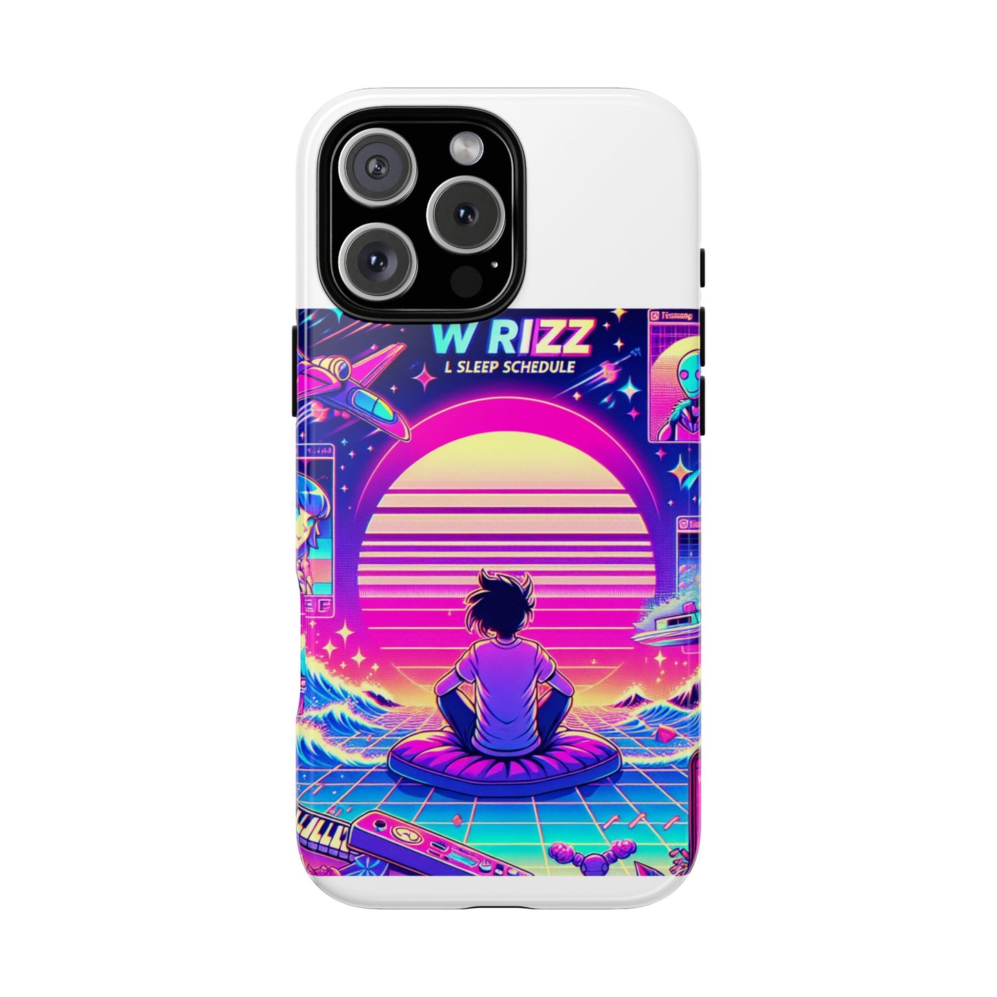 w rizz l sleep schedule protective phone case for anime lovers