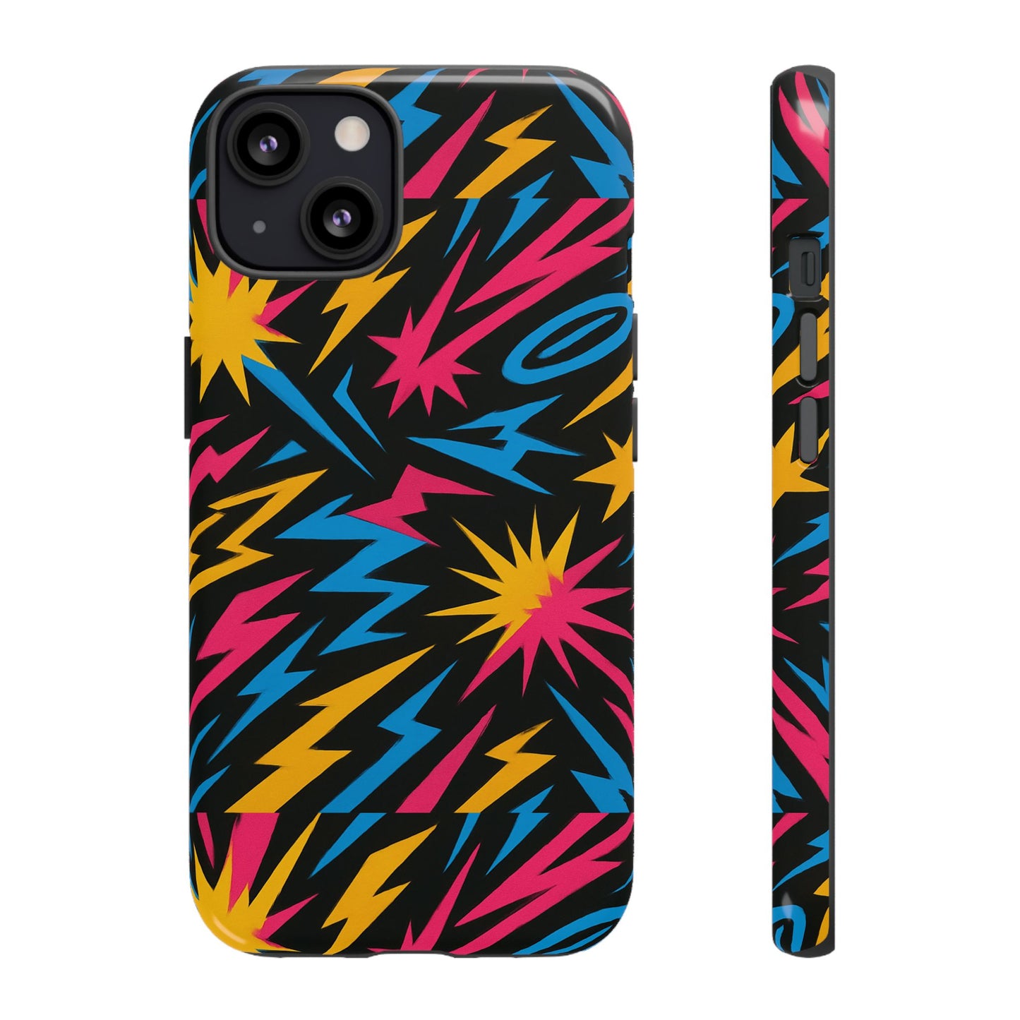 multicolour cartoon 3d wrap protective phone case – funky lightning design for trendy individuals – stylish protection compatible with iphone 13, 14, 15 & 16 – all models including pro, pro max & plus