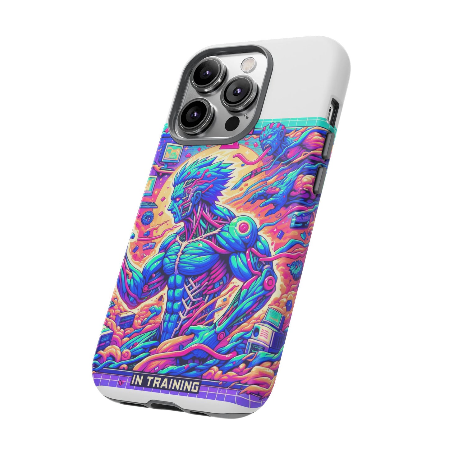 giga chad in training protective phone case for anime fans