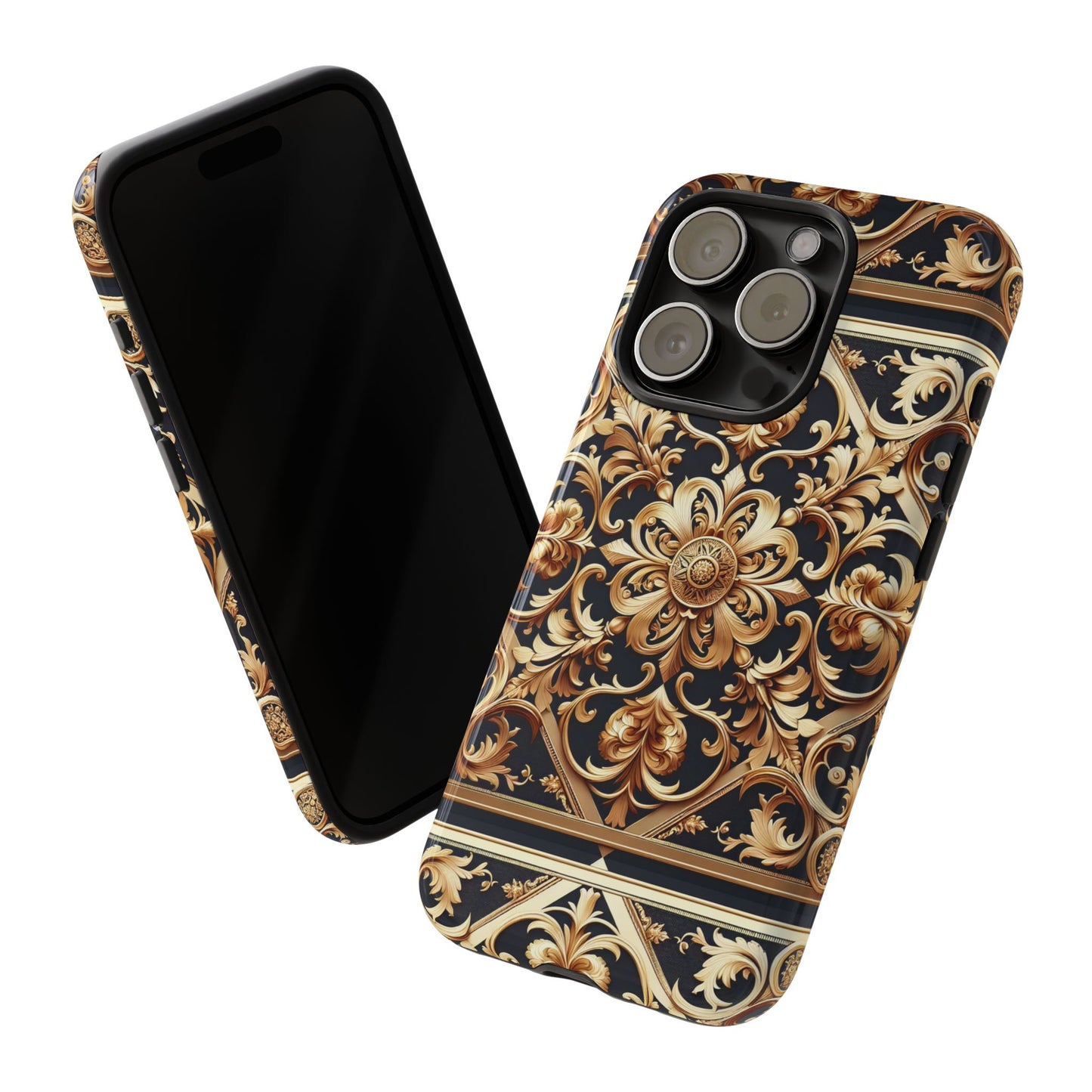 pattern image 5 vibrant anime comic style shockproof phone case with ornate baroque design compatible with iphone 13, 14, 15 & 16 – all models including pro, pro max & plus