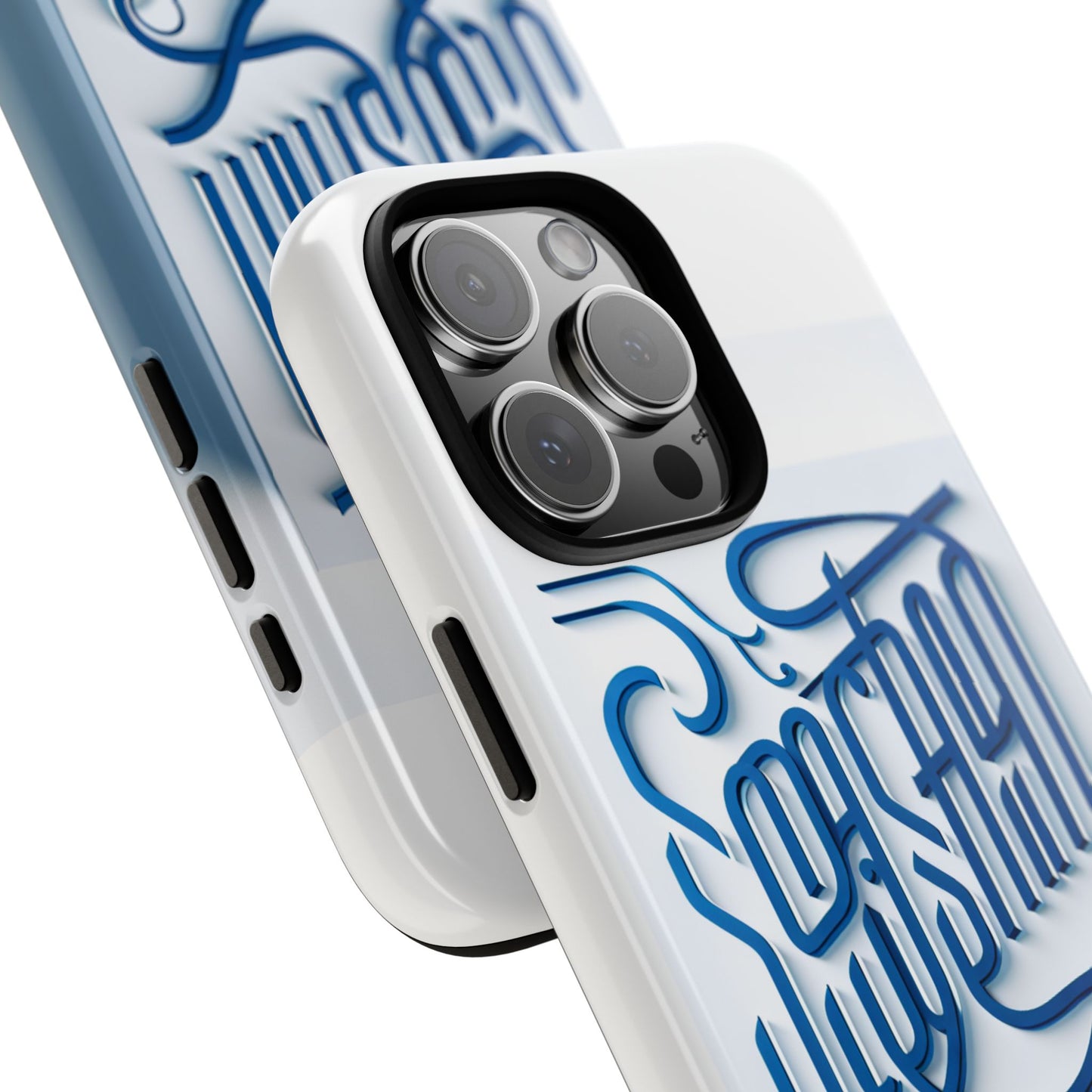 vibrant blue 3d alphabet phone case for stylish protection and unique expression compatible with iphone 13, 14, 15 & 16 – all models including pro, pro max & plus
