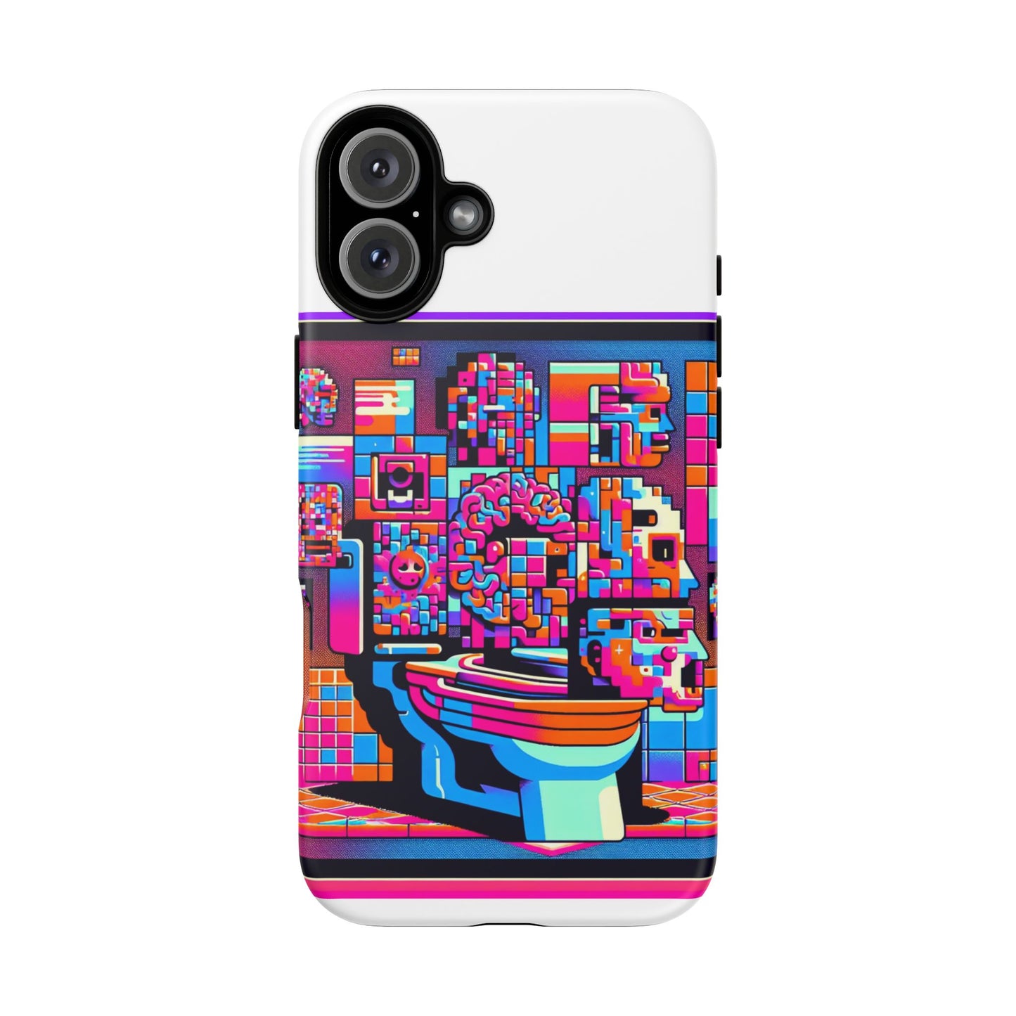 toilet head big brain 3d wrap protective phone case for anime lovers, durable tpu silicone, uv protected, stylish gift for birthdays and holidays