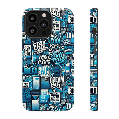 Blue Pattern Image 15 Phone Case With 3D Wrap Design Shock Absorption For Android and iPhone Devices Durable UV Protected Protective Cover