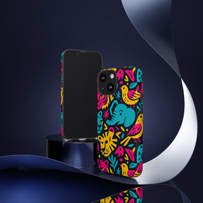 Vibrant 3D Animal Print Protective Phone Case Colourful Design for Stylish Protection Compatible with iPhone 13, 14, 15 & 16 – all models including Pro, Pro Max & Plus