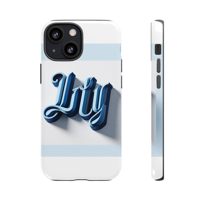 Vibrant 3D Blue Alphabet Protective Phone Case Stylish Accessory for Creative Individuals Compatible with iPhone 13, 14, 15 & 16 – all models including Pro, Pro Max & Plus