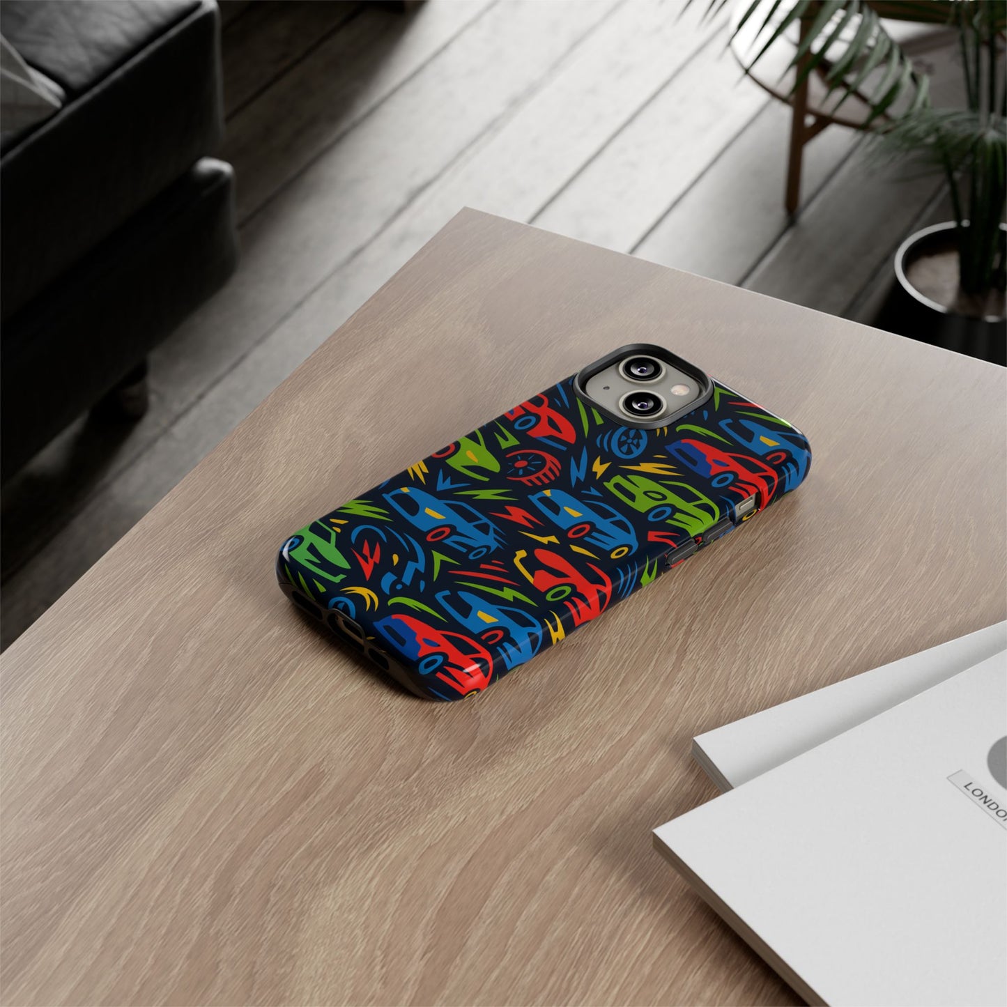 vibrant 3d car design protective phone case – fun retro style for kids and adults – stylish protection – compatible with iphone 13, 14, 15 & 16 – all models including pro, pro max & plus