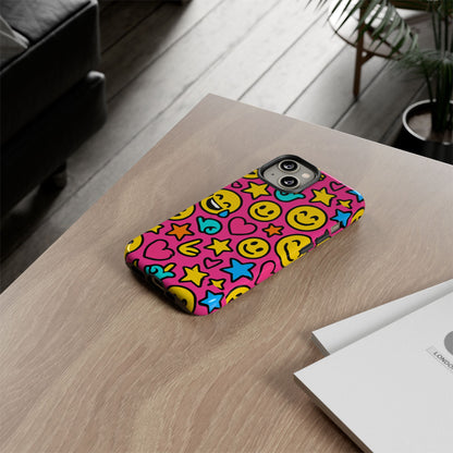 Vibrant Pink Emoji Phone Case with 3D Wrap Design for Stylish Protection Compatible with iPhone 13, 14, 15 & 16 – All Models Including Pro, Pro Max & Plus