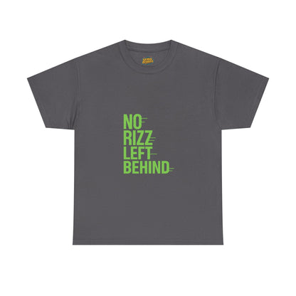 Unisex Heavy Cotton Tee - No Rizz Left Behind - Fun Casual Streetwear for Men and Women, Comfortable Fit, Stylish Design, Perfect for Everyday Wear and Casual Outings