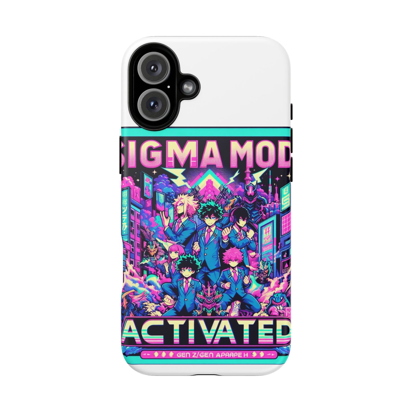 vibrant sigma mode activated protective phone case for anime lovers, 3d wrap design, durable tpu silicone, uv protected, stylish drop protection, gift for friends