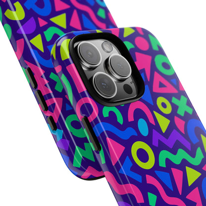 Vibrant Geometric 3D Wrap Protective Phone Case for Men and Women Stylish Accessory Compatible with iPhone 13, 14, 15 & 16 – all models including Pro, Pro Max & Plus