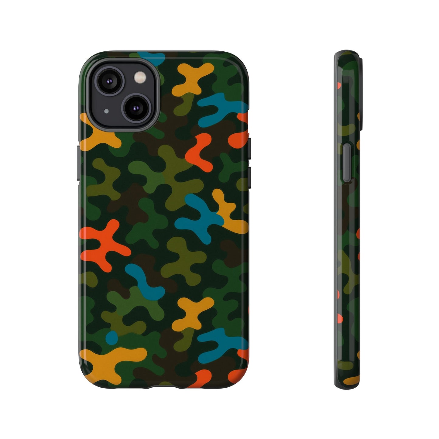 multicolour camouflage 3d wrap protective phone case stylish design for men and women stylish protection compatible with iphone 13, 14, 15 & 16 – all models including pro, pro max & plus