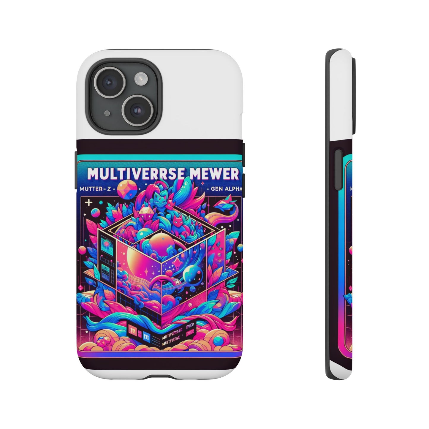 multiverse mewer protective phone case with 3d wrap design for smartphones, durable tpu silicone, uv protected, ideal gift for anime and comic lovers