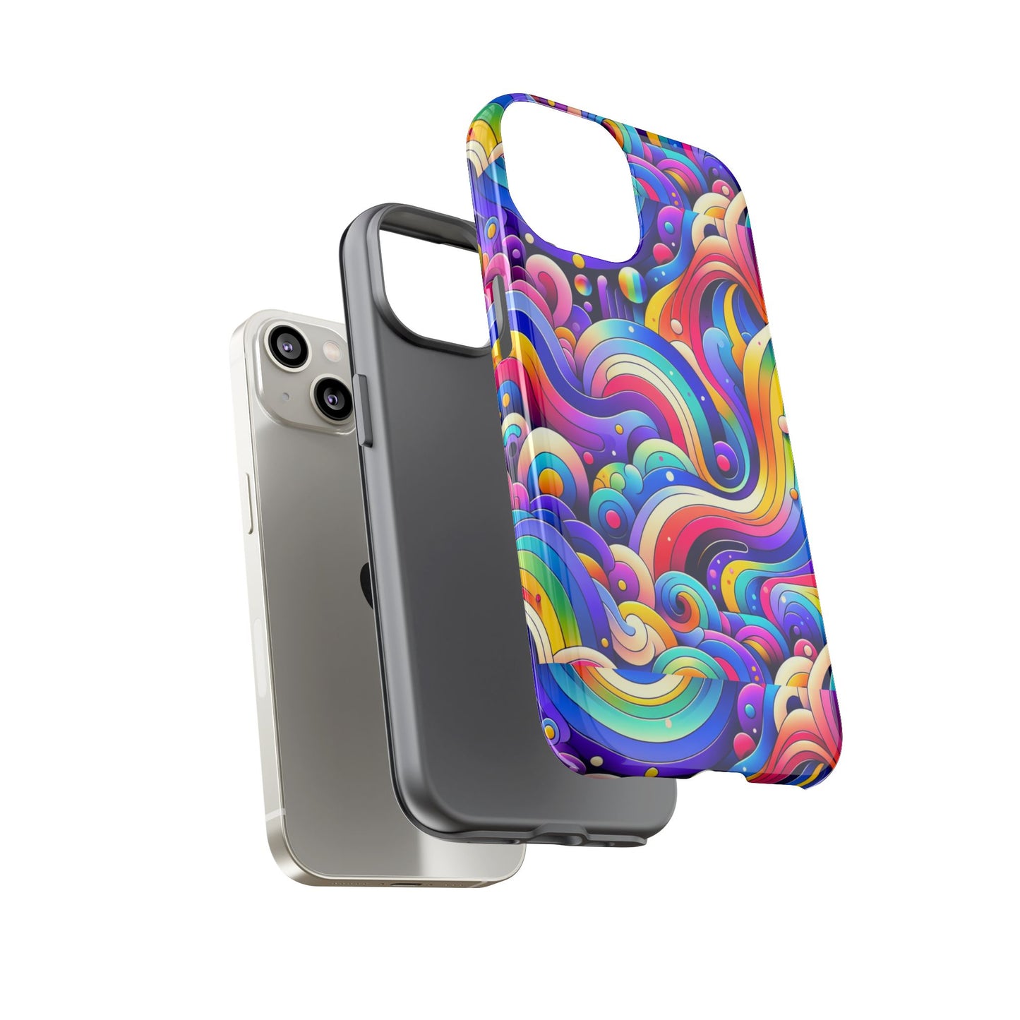 pattern image 4 vibrant shockproof phone case for anime and comic fans - colourful abstract design compatible with iphone 13, 14, 15 & 16 – all models including pro, pro max & plus