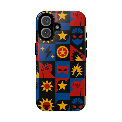 Vibrant Superhero Phone Case with Retro 3D Design for Stylish Protection Compatible with iPhone 13, 14, 15 & 16 – All Models Including Pro, Pro Max & Plus