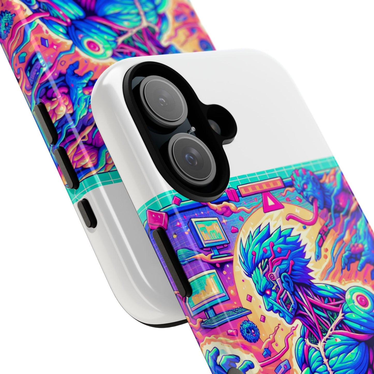 giga chad in training protective phone case for anime fans