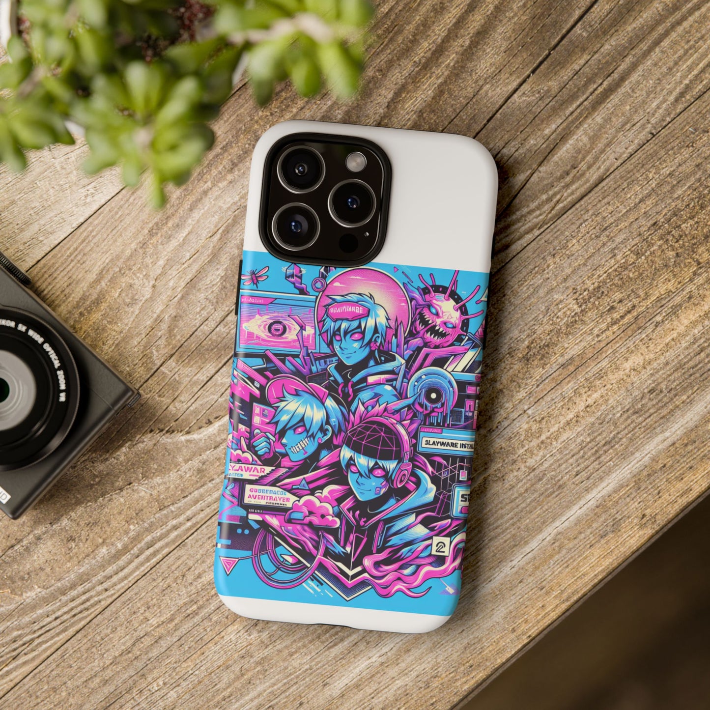 slayware installed protective phone case with 3d wrap design for anime and comic culture lovers