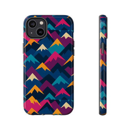 Multicolour Mountain Geometric Protective Phone Case – Stylish Accessory for Unique Self-Expression Compatible with iPhone 13, 14, 15 & 16 – all models including Pro, Pro Max & Plus