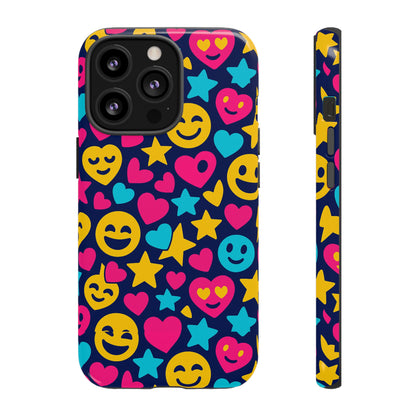 Vibrant Emoji Protective Phone Case with 3D Wrap Design for Fun Style and Robust Protection Compatible with iPhone 13, 14, 15 & 16 – All Models Including Pro, Pro Max & Plus