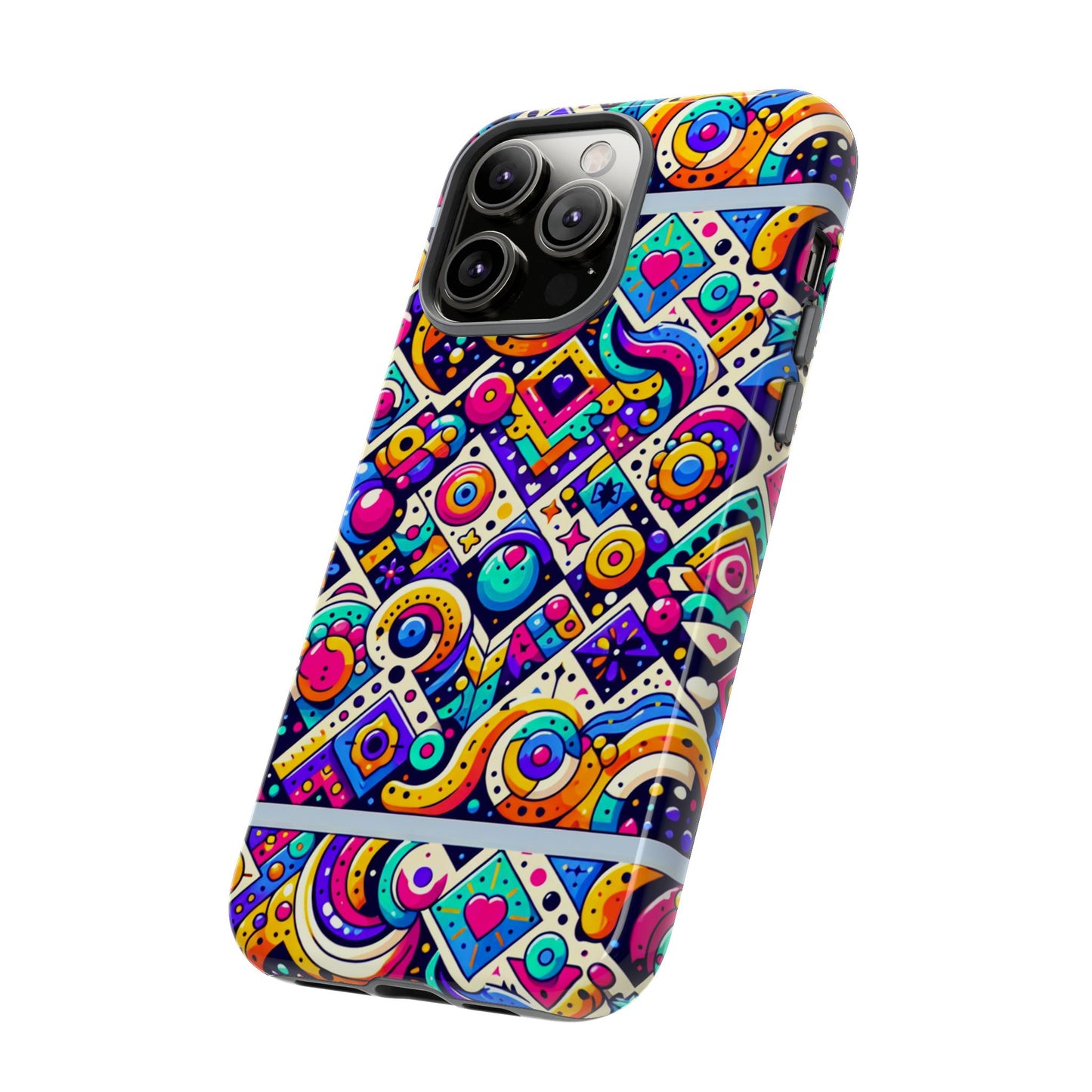 pattern image 6 vibrant 3d wrap phone case for anime and comic fans - colourful abstract design compatible with iphone 13, 14, 15 & 16 – all models including pro, pro max & plus