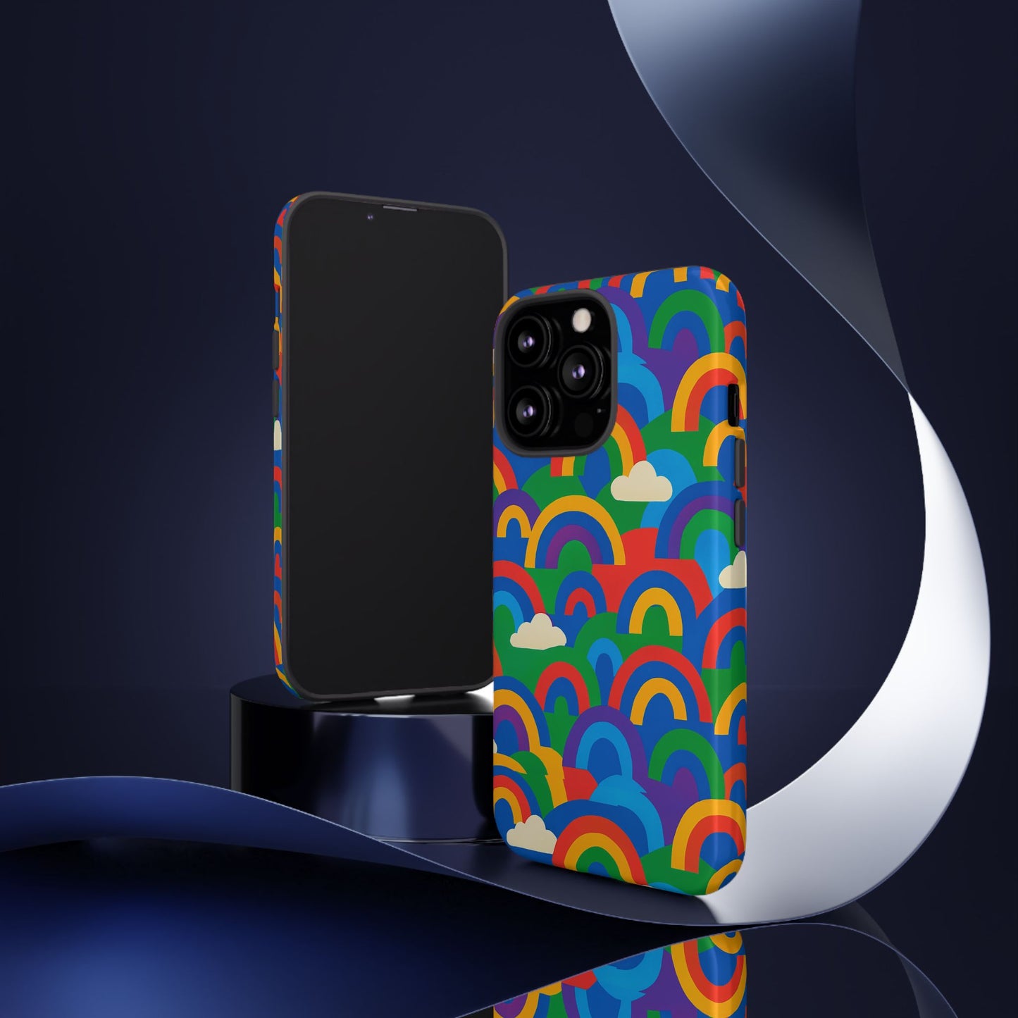 multicolour 3d rainbow phone case for trendy men and women unique playful design stylish protection compatible with iphone 13, 14, 15 & 16 – all models including pro, pro max & plus
