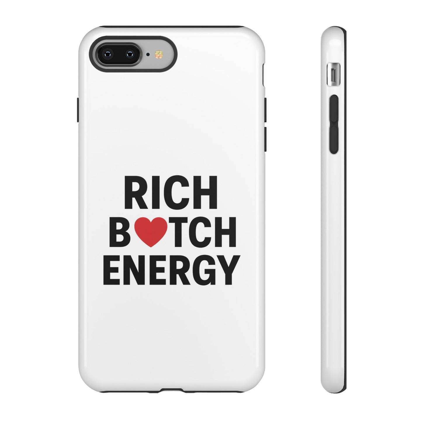 rich bitch energy phone case - tough, stylish protection for confident individuals