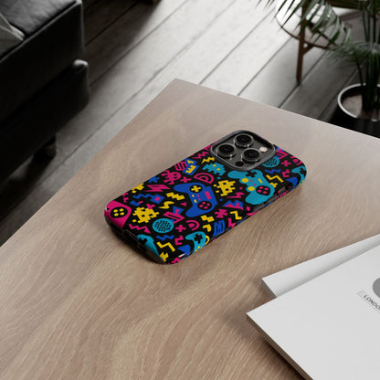 Vibrant Retro Gaming Phone Case with 3D Design for Stylish Protection Compatible with iPhone 13, 14, 15 & 16 – all models including Pro, Pro Max & Plus