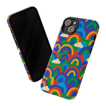 Multicolour 3D Rainbow Phone Case for Trendy Men and Women Unique Playful Design Stylish Protection Compatible with iPhone 13, 14, 15 & 16 – all models including Pro, Pro Max & Plus