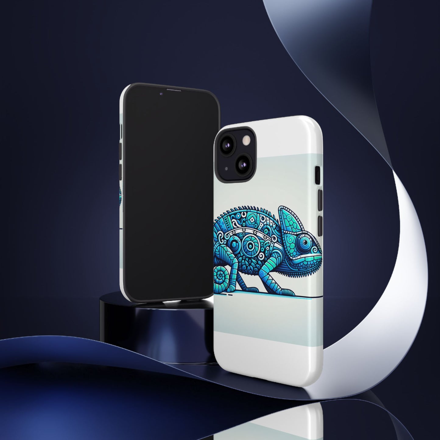 vibrant 3d chameleon print glossy phone case for eye-catching protection compatible with iphone 13, 14, 15 & 16 – all models including pro, pro max & plus