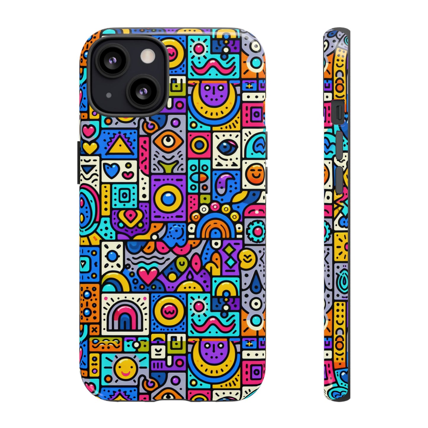 pattern image 8 vibrant anime comic style phone case for smartphones compatible with iphone 13, 14, 15 & 16 – all models including pro, pro max & plus