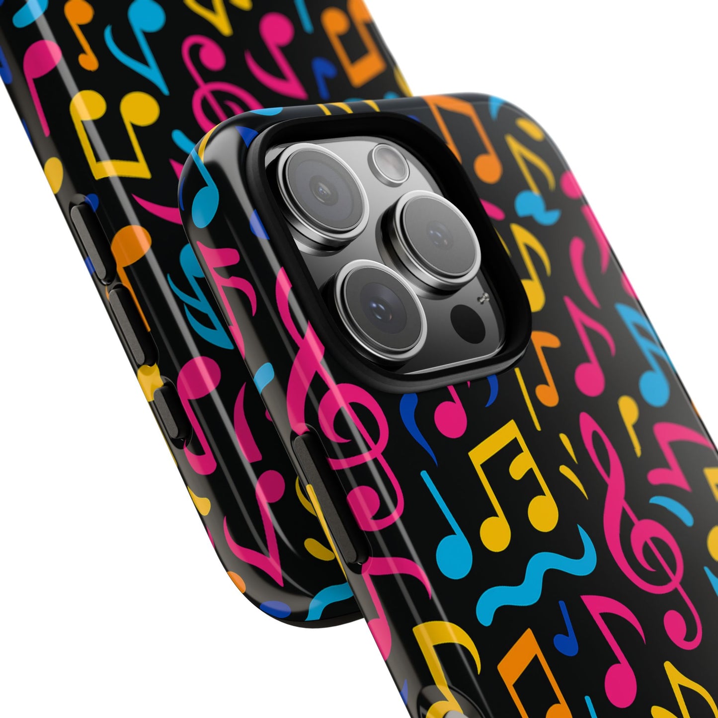 vibrant music themed phone case with colourful 3d design – stylish protection for music lovers – compatible with iphone 13, 14, 15 & 16 – all models including pro, pro max & plus