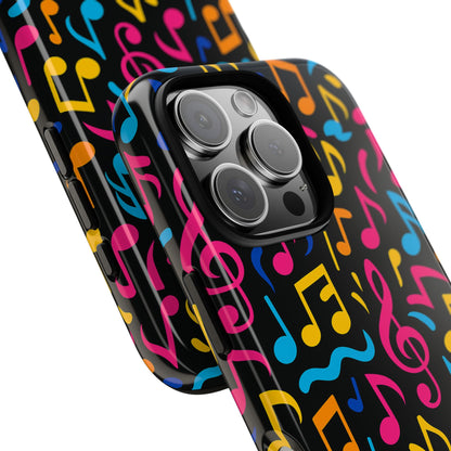 Vibrant Music Themed Phone Case with Colourful 3D Design – Stylish Protection for Music Lovers – Compatible with iPhone 13, 14, 15 & 16 – all models including Pro, Pro Max & Plus