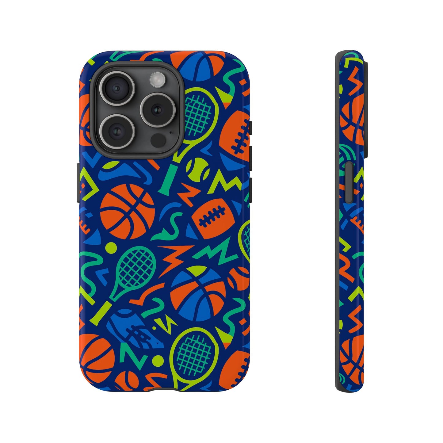 vibrant 3d sports pattern protective phone case for unisex – colourful accessory for stylish protection compatible with iphone 13, 14, 15 & 16 – all models including pro, pro max & plus