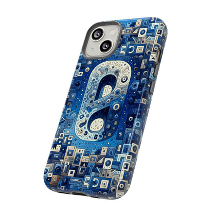 Blue Alphabet A Phone Case for Mobile Phones Durable Shockproof TPU Cover with 3D Wrap Design for Kids and Teens