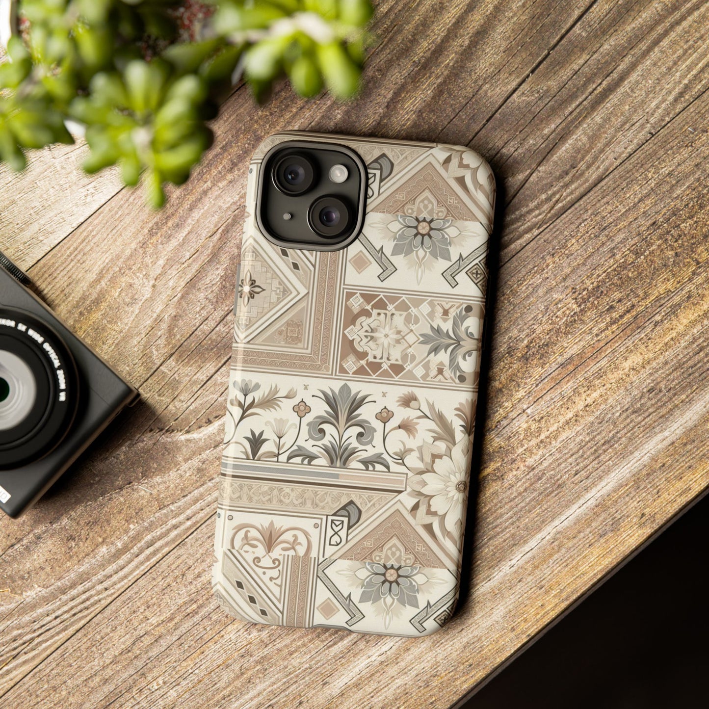 pattern image 5 vibrant 3d phone case for anime and comic fans with ornate tile design, stylish protective cover, suitable for all iphone models including pro max