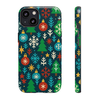 Multicolour 3D Wrap Protective Phone Case with Retro Christmas Design for Stylish Protection – Compatible with iPhone 13, 14, 15 & 16 – All Models Including Pro, Pro Max & Plus