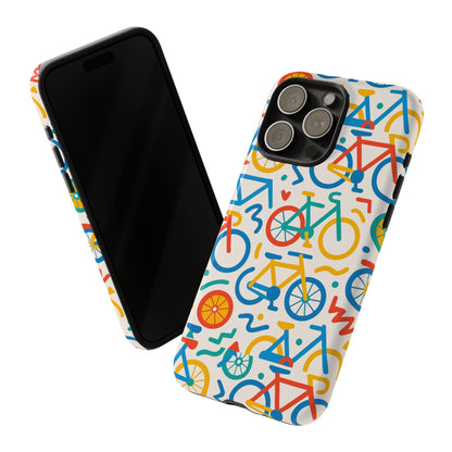 Vibrant 3D Bicycle Print Protective Phone Case – Colourful Unisex Accessory for Style and Fun – Compatible with iPhone 13, 14, 15 & 16 – All Models Including Pro, Pro Max & Plus