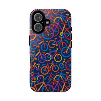 Multicolour 3D Bicycle Pattern Protective Phone Case Stylish Design for Creative Individuals Compatible with iPhone 13, 14, 15 & 16 – all models including Pro, Pro Max & Plus