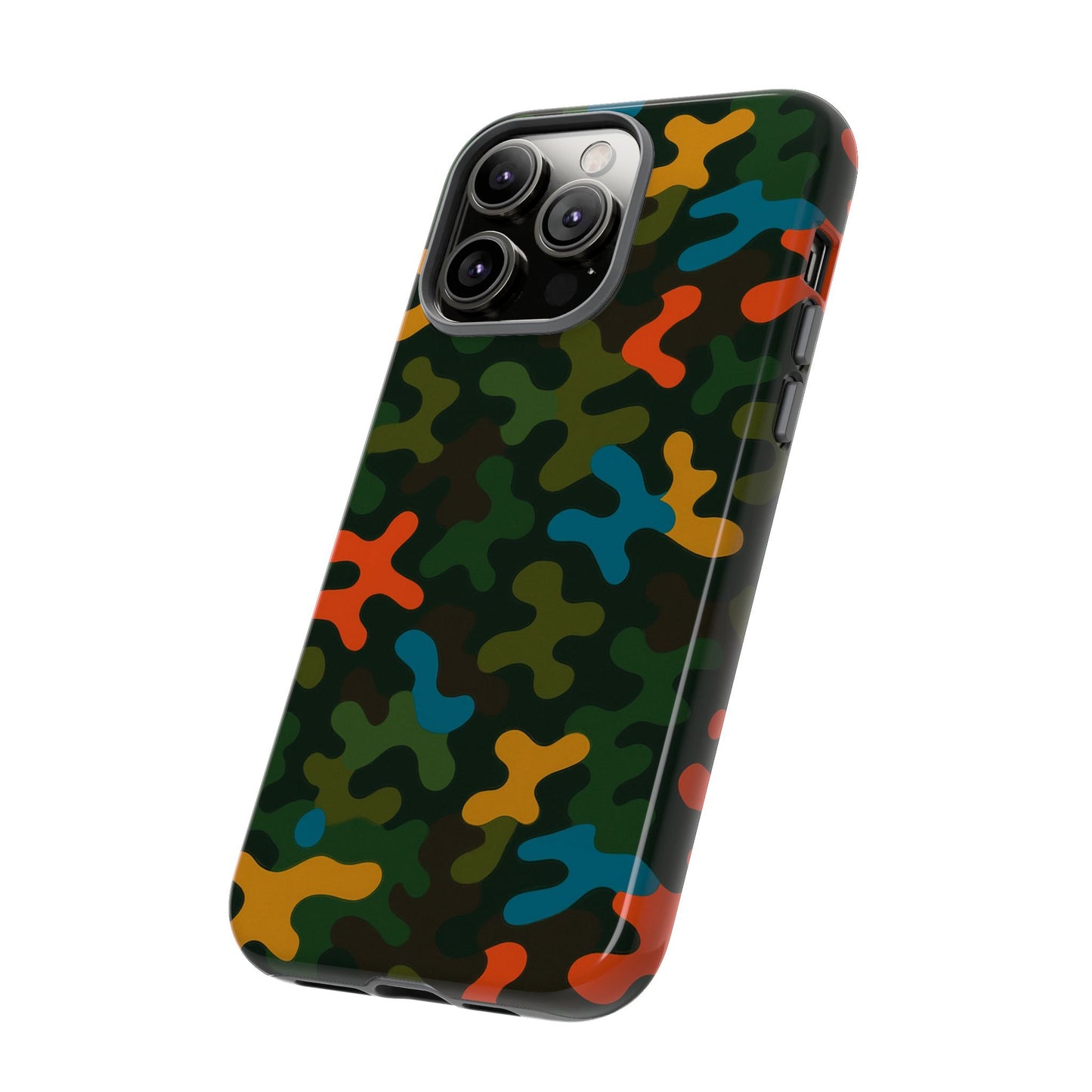 multicolour camouflage 3d wrap protective phone case stylish design for men and women stylish protection compatible with iphone 13, 14, 15 & 16 – all models including pro, pro max & plus