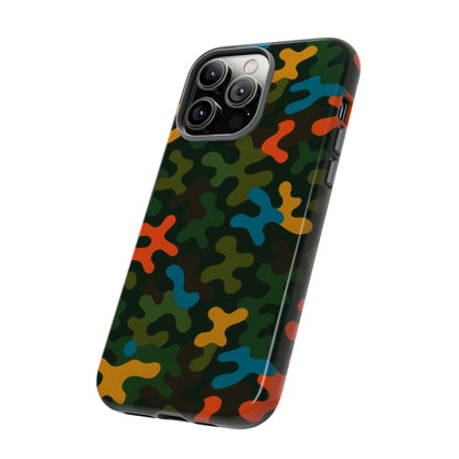 Multicolour Camouflage 3D Wrap Protective Phone Case Stylish Design for Men and Women Stylish Protection Compatible with iPhone 13, 14, 15 & 16 – all models including Pro, Pro Max & Plus